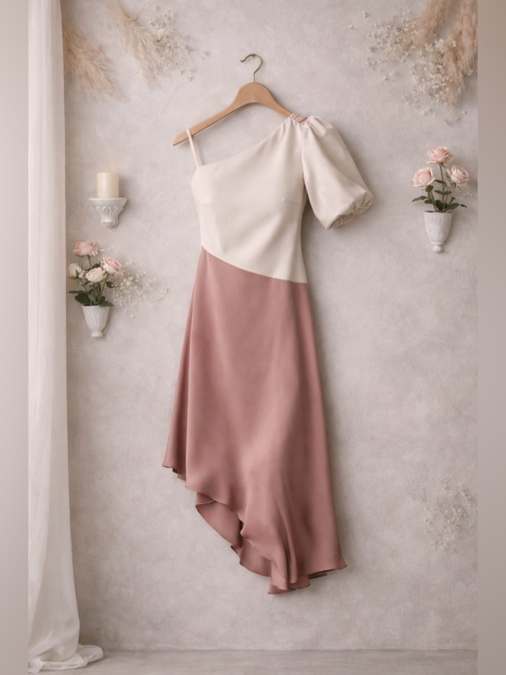 Anthropologie Faux Leather Midi Dress 16W One Shoulder NWT